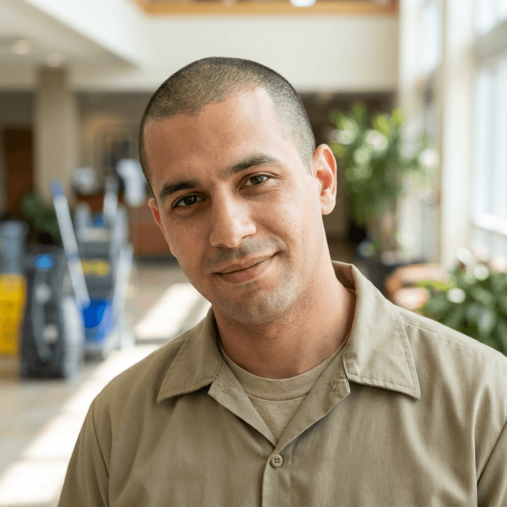 Carlos con una sonrisa cómplice, cliente del centro