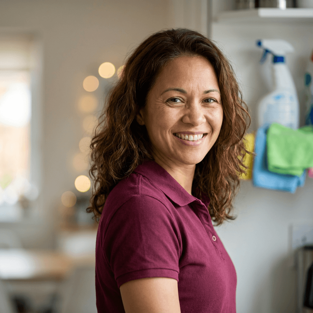 Nuria con una sonrisa tranquila, clienta del centro